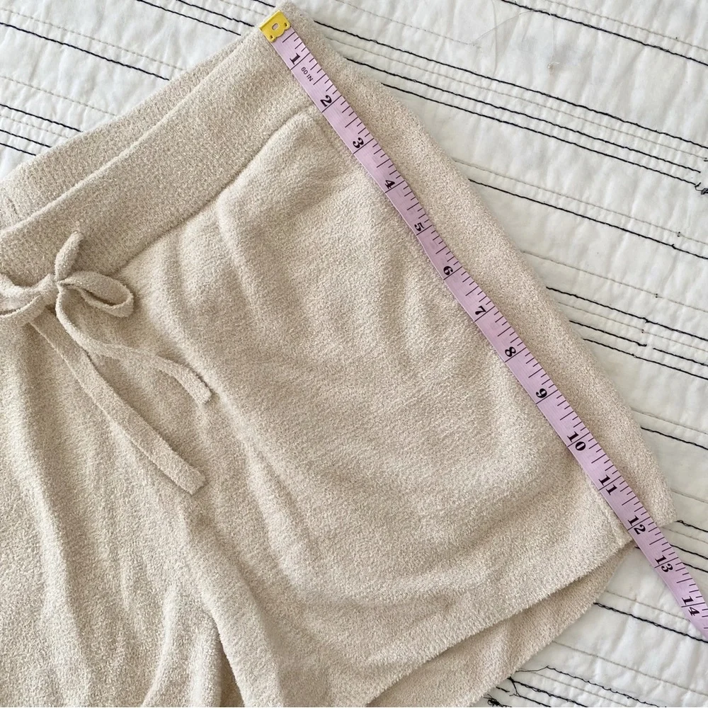NWT Barefoot Dreams Cozy Chic Ultra Lite Rib Inset Shorts in Stone Taupe size XS